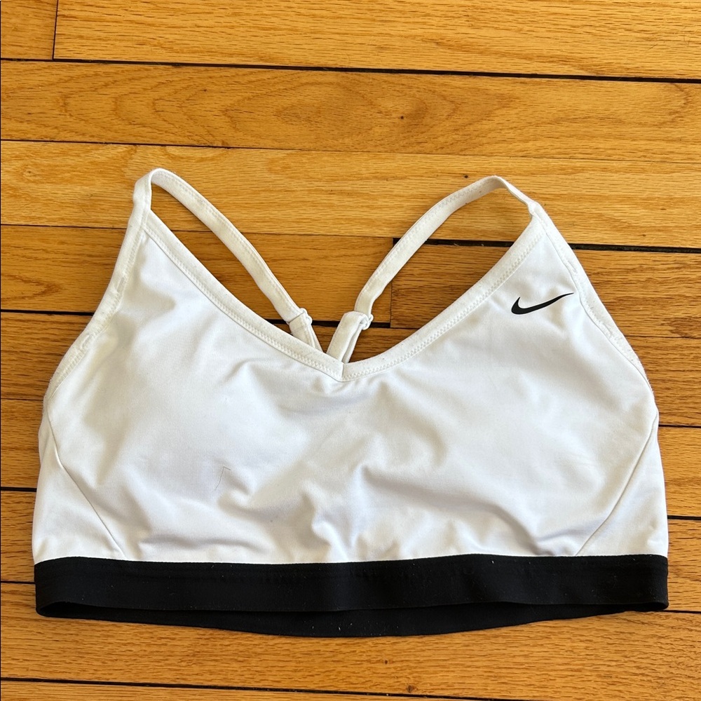 Nike Women's White and Black Sports Bra